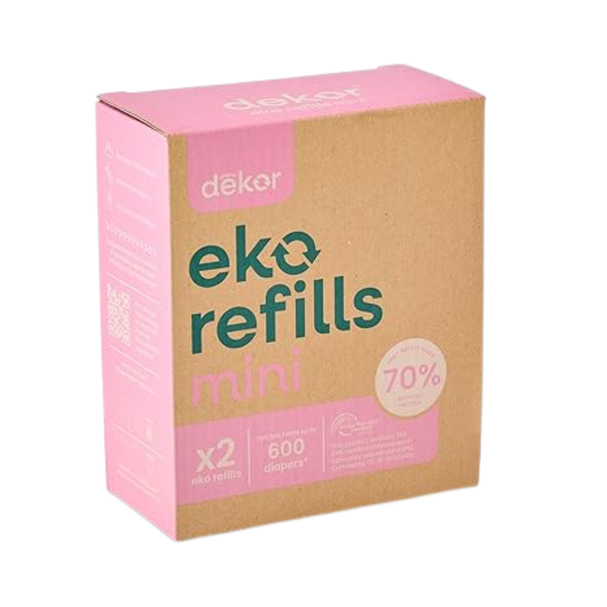 DÉKOR Eko Mini Diaper Pail Refill 2 Pack
