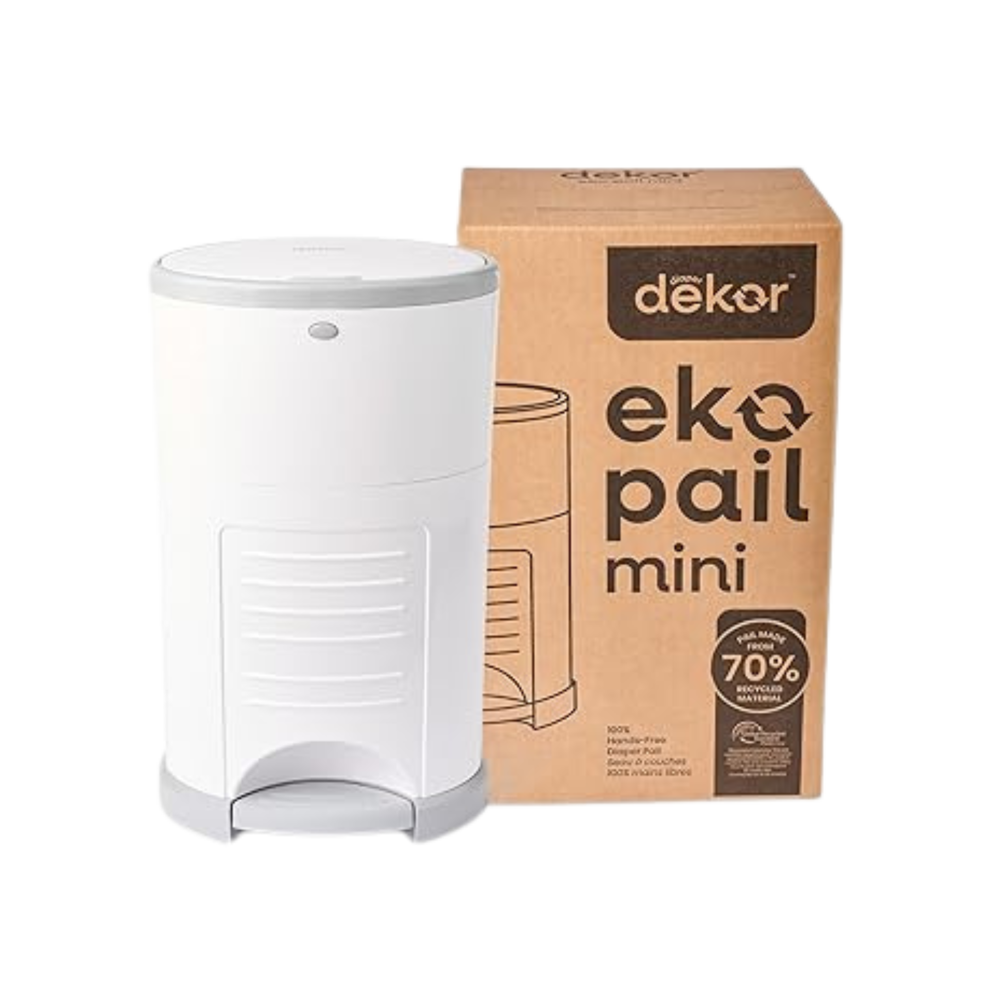 Poubelle à couches DÉKOR Eko Mini blanche