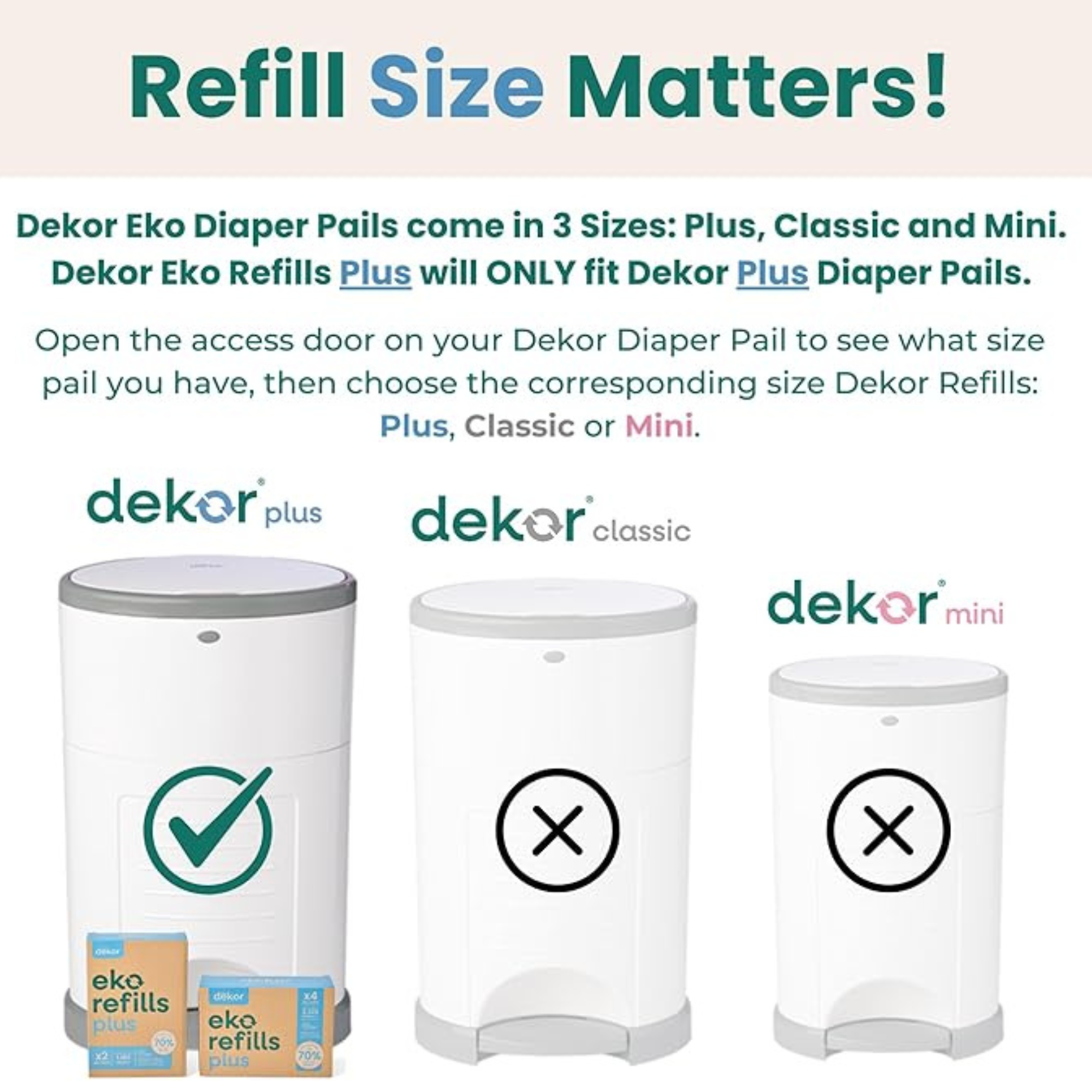 DÉKOR Eko Plus Diaper Pail Refill 2 Pack