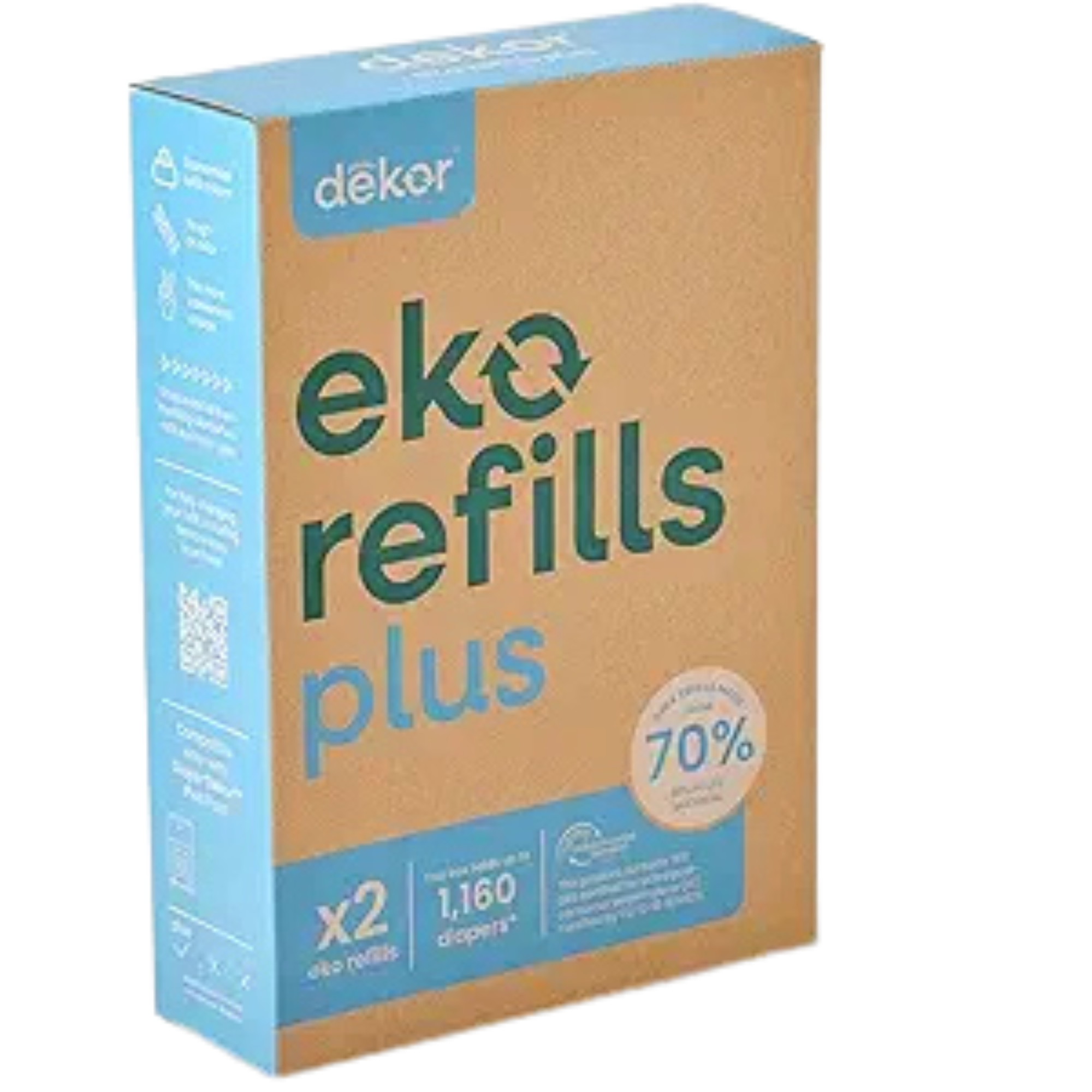 DÉKOR Eko Plus Diaper Pail Refill 2 Pack