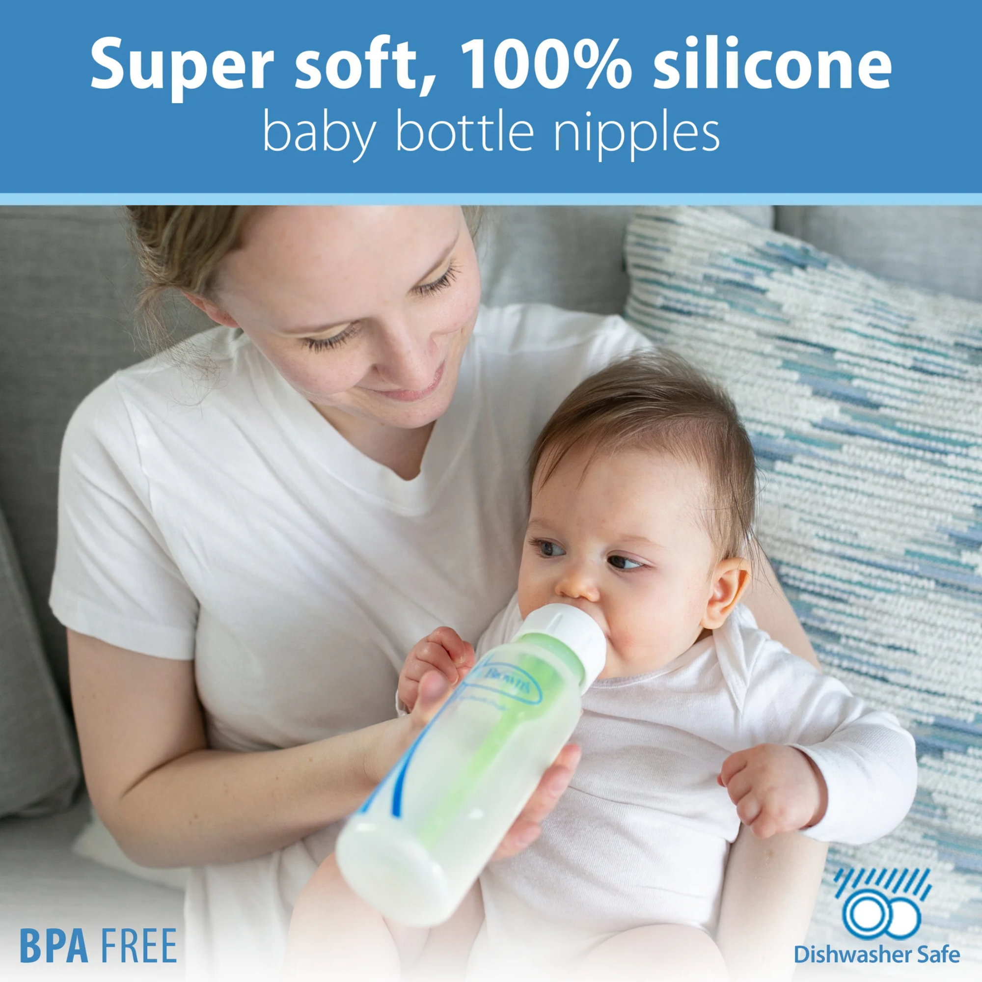 DR. BROWN'S Natural Flow Narrow Baby Bottle Silicone Nipple (2-Pack)