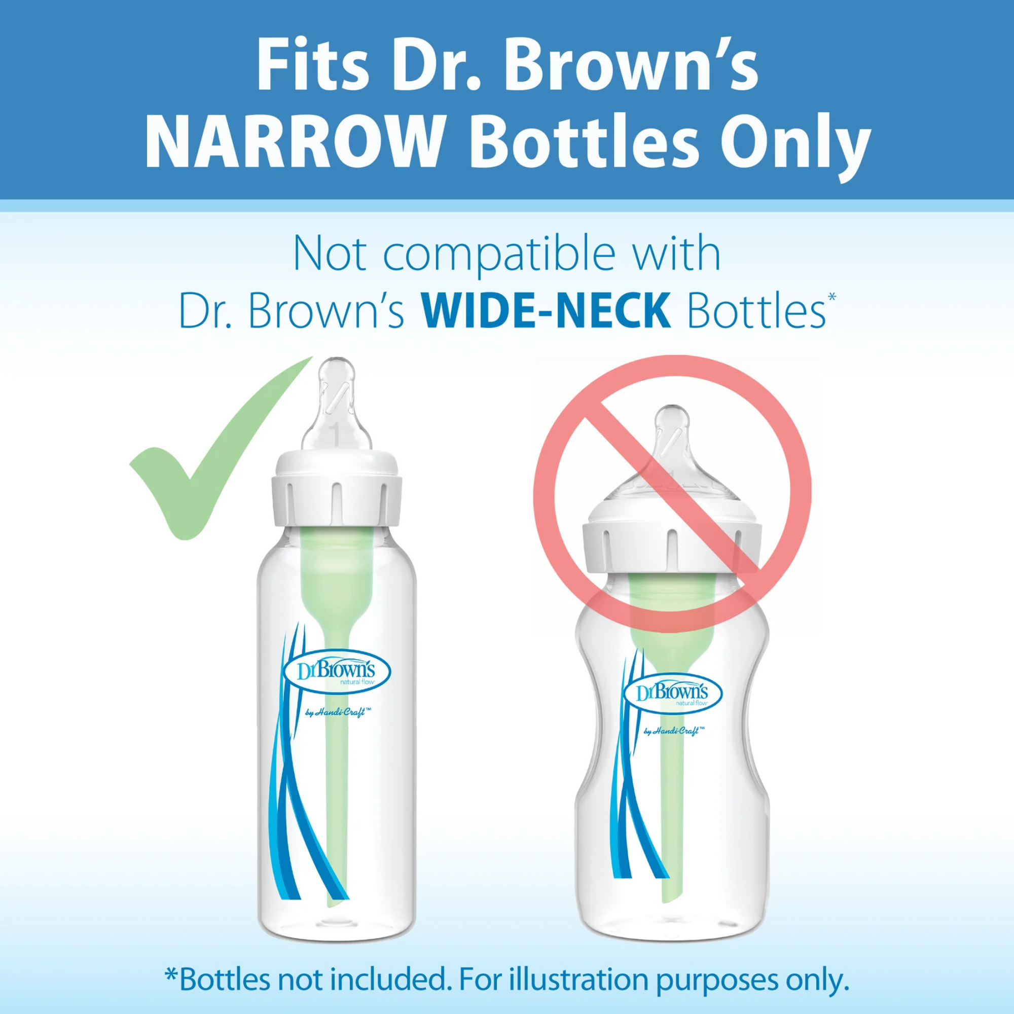 DR. BROWN'S Natural Flow Narrow Baby Bottle Silicone Nipple (2-Pack)