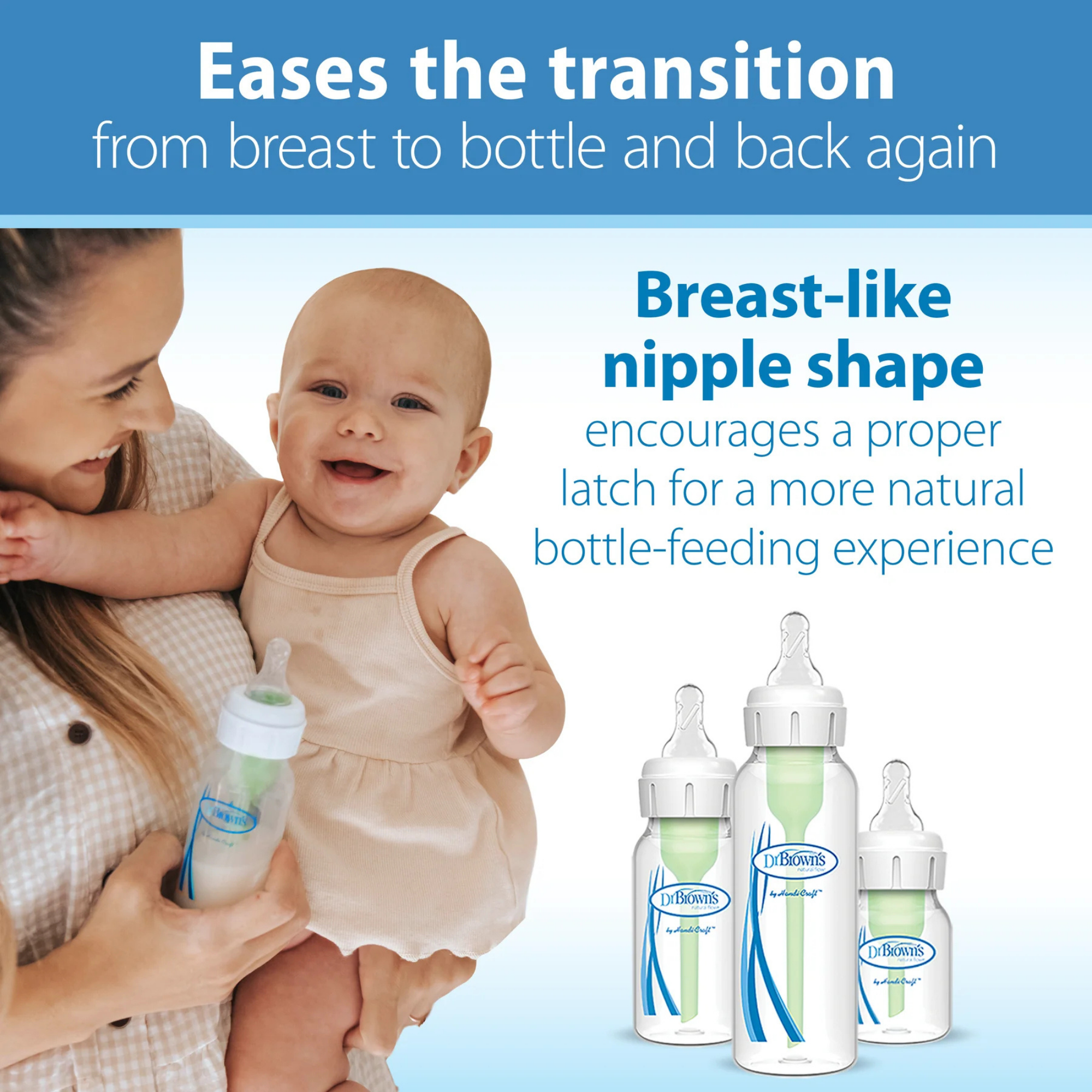 DR. BROWN'S Natural Flow Narrow Baby Bottle Silicone Nipple (2-Pack)