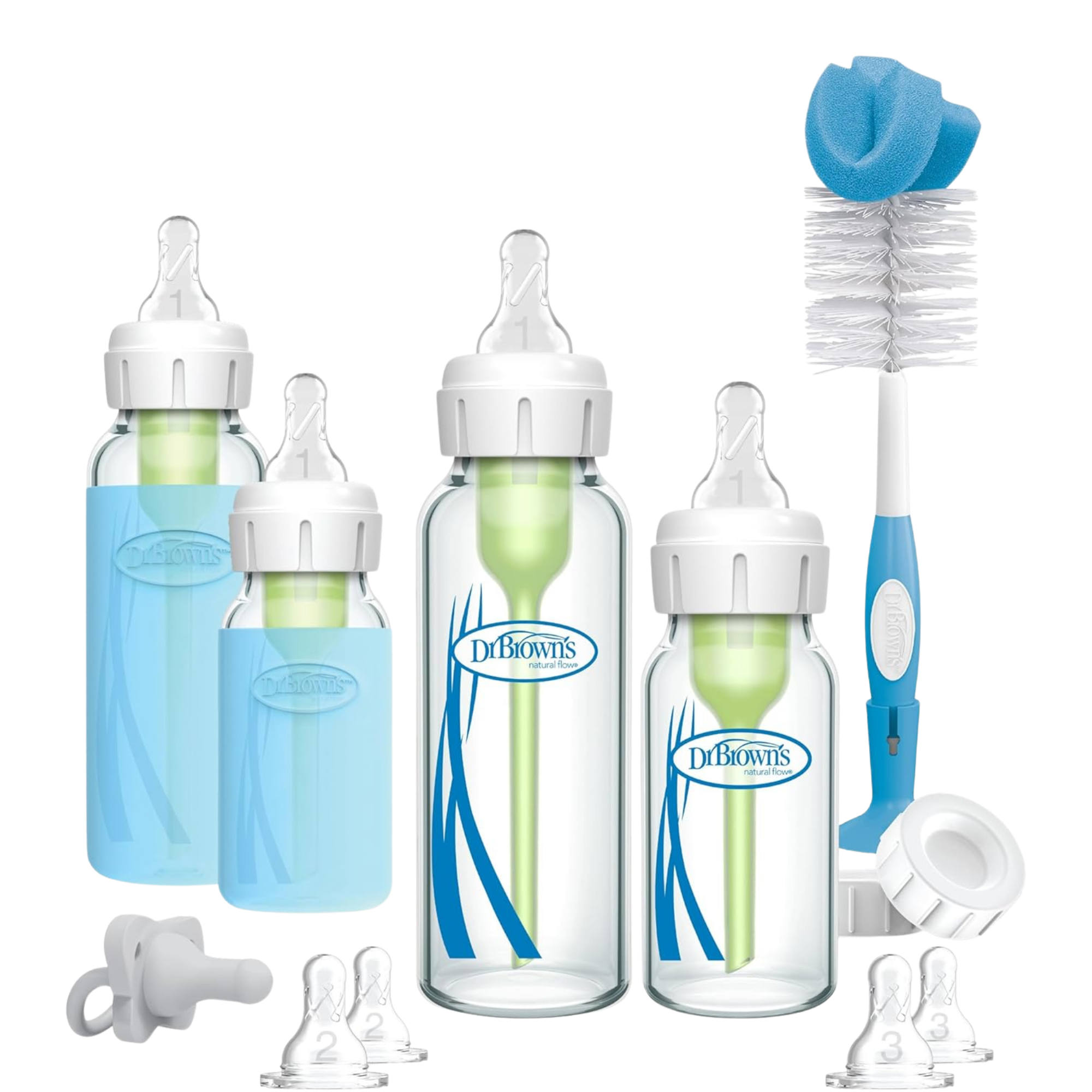 DR. BROWN'S Options+ Glass Narrow Anti-Colic Baby Bottle Gift Set