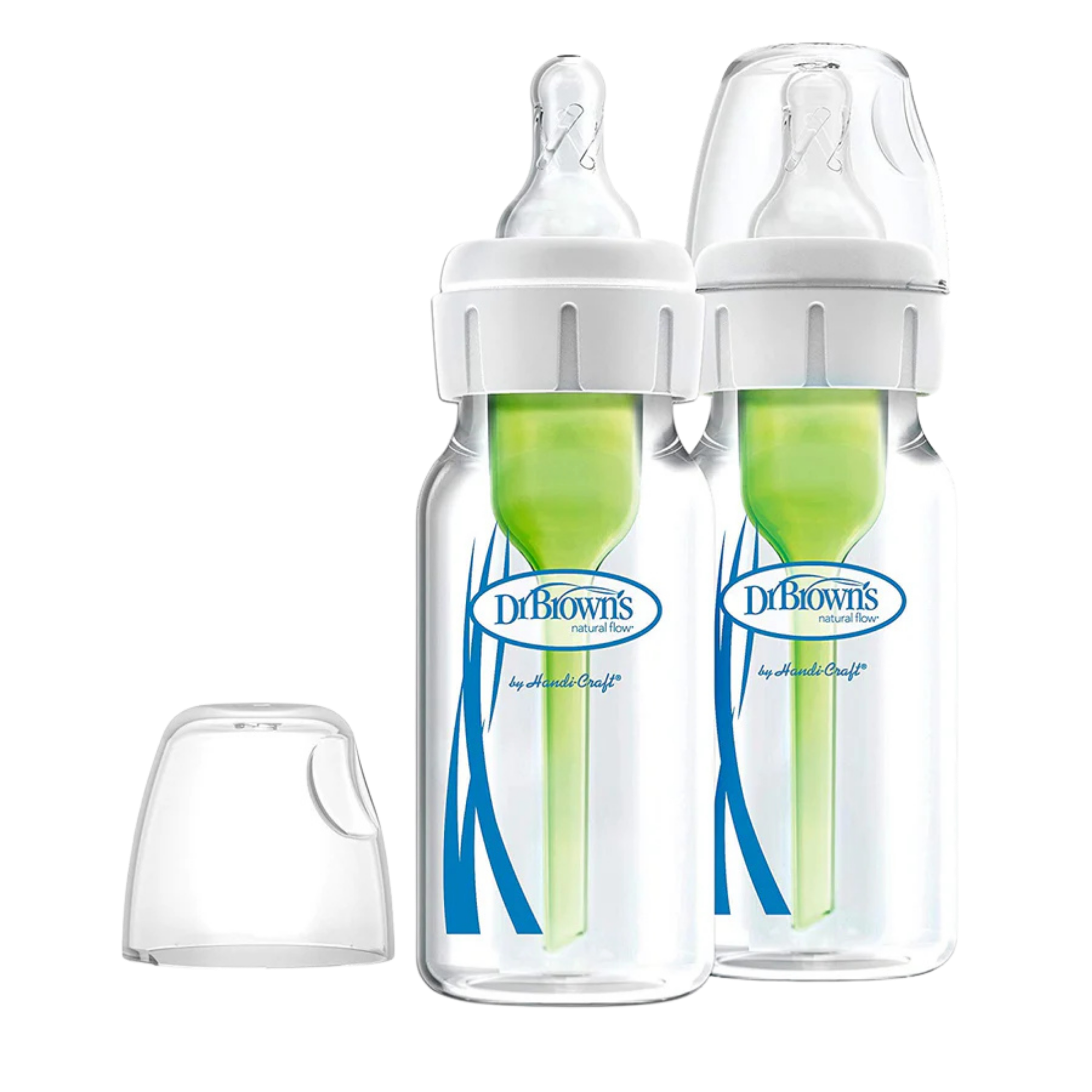 DR. BROWN'S Options+ Glass Narrow Baby Bottle 4oz (2-Pack) Level 1 Slow Nipple