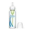 DR. BROWN'S Options+ Glass Narrow Baby Bottle 8oz (1-Pack) Level 1 Slow Nipple
