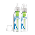 DR. BROWN'S Options+ Glass Narrow Baby Bottle 8oz (2-Pack) Level 1 Slow Nipple