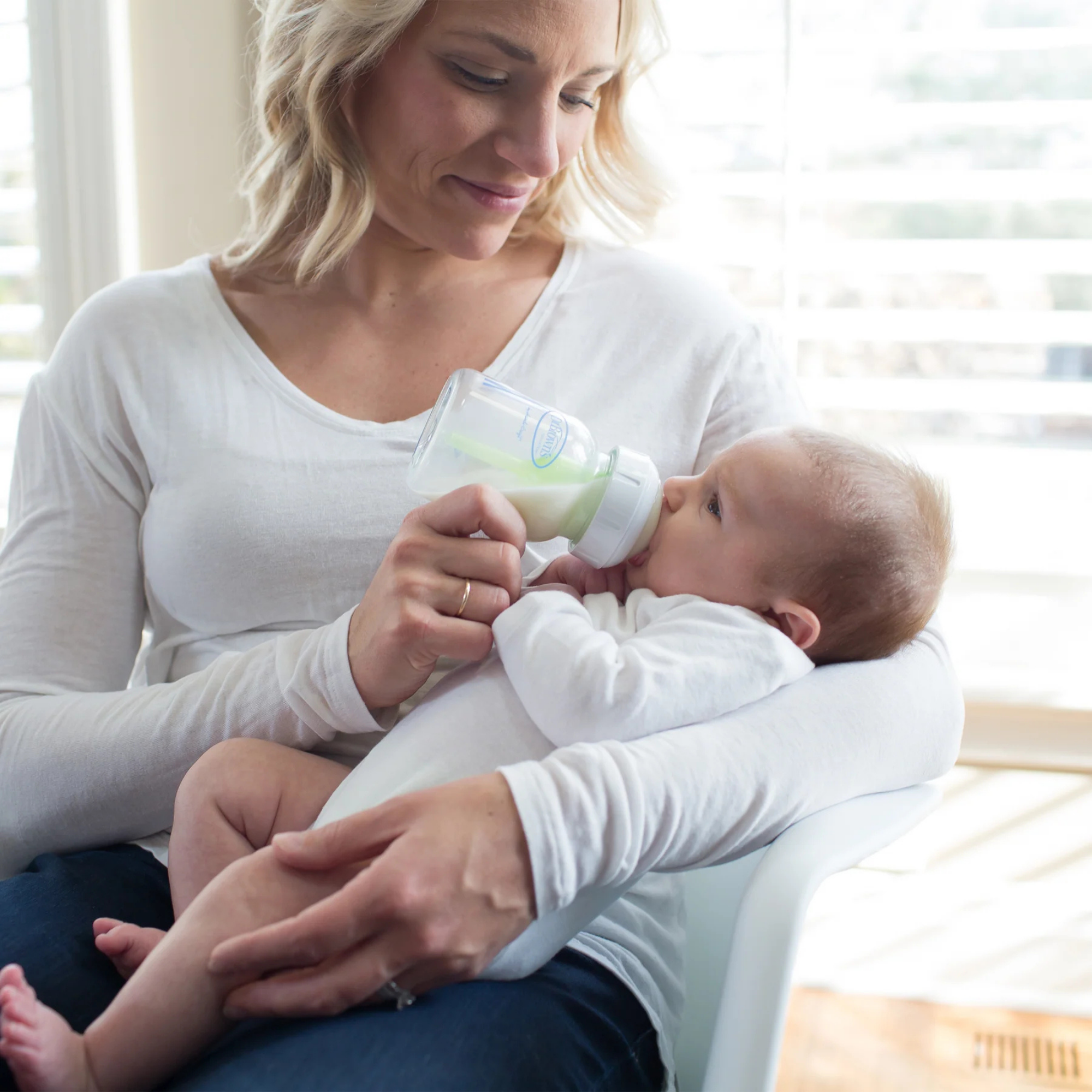 DR. BROWN'S Options+ Glass Wide Baby Bottle 5oz (1-Pack) Level 1 Slow Nipple