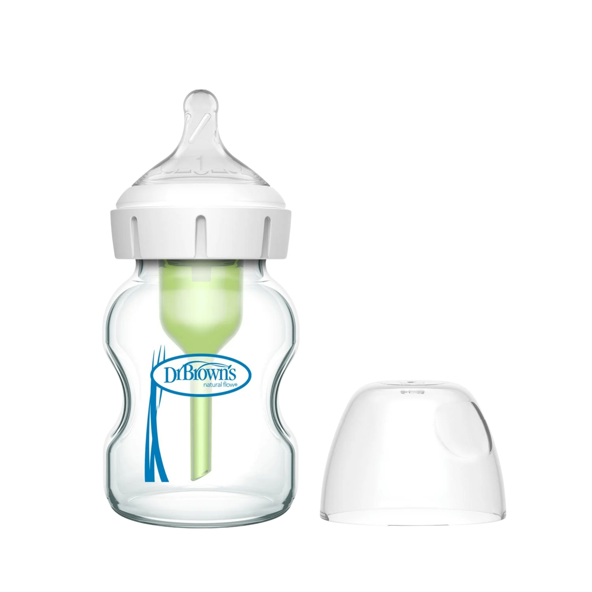 DR. BROWN'S Options+ Glass Wide Baby Bottle 5oz (1-Pack) Level 1 Slow Nipple