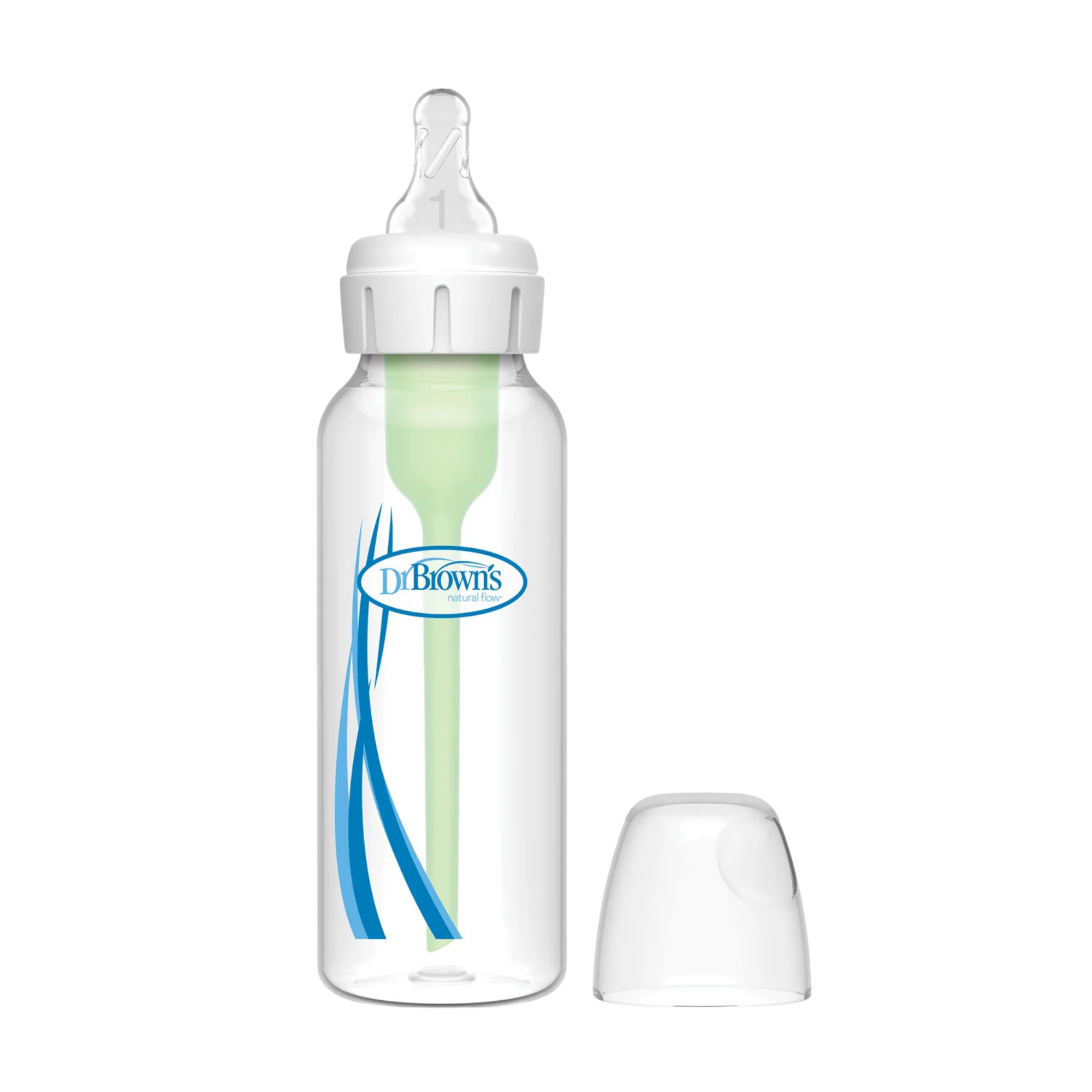 DR. BROWN'S Options+ Narrow Baby Bottle 8oz (1-Pack) Level 1 Slow Nipple