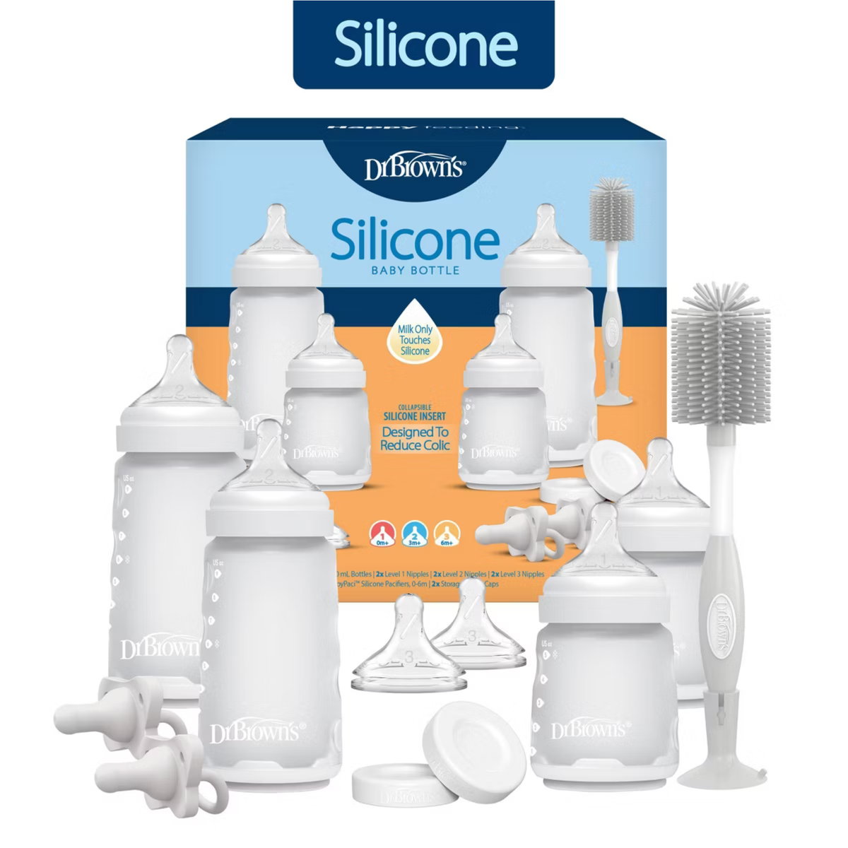 DR. BROWN'S Wide Neck Silicone Bottle Gift Set