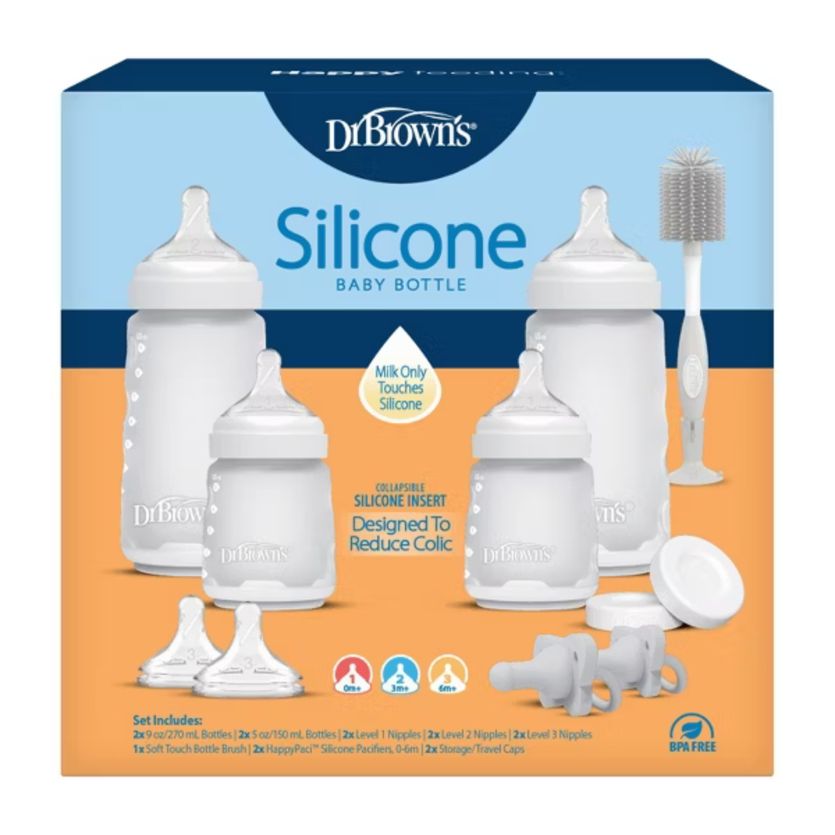DR. BROWN'S Wide Neck Silicone Bottle Gift Set