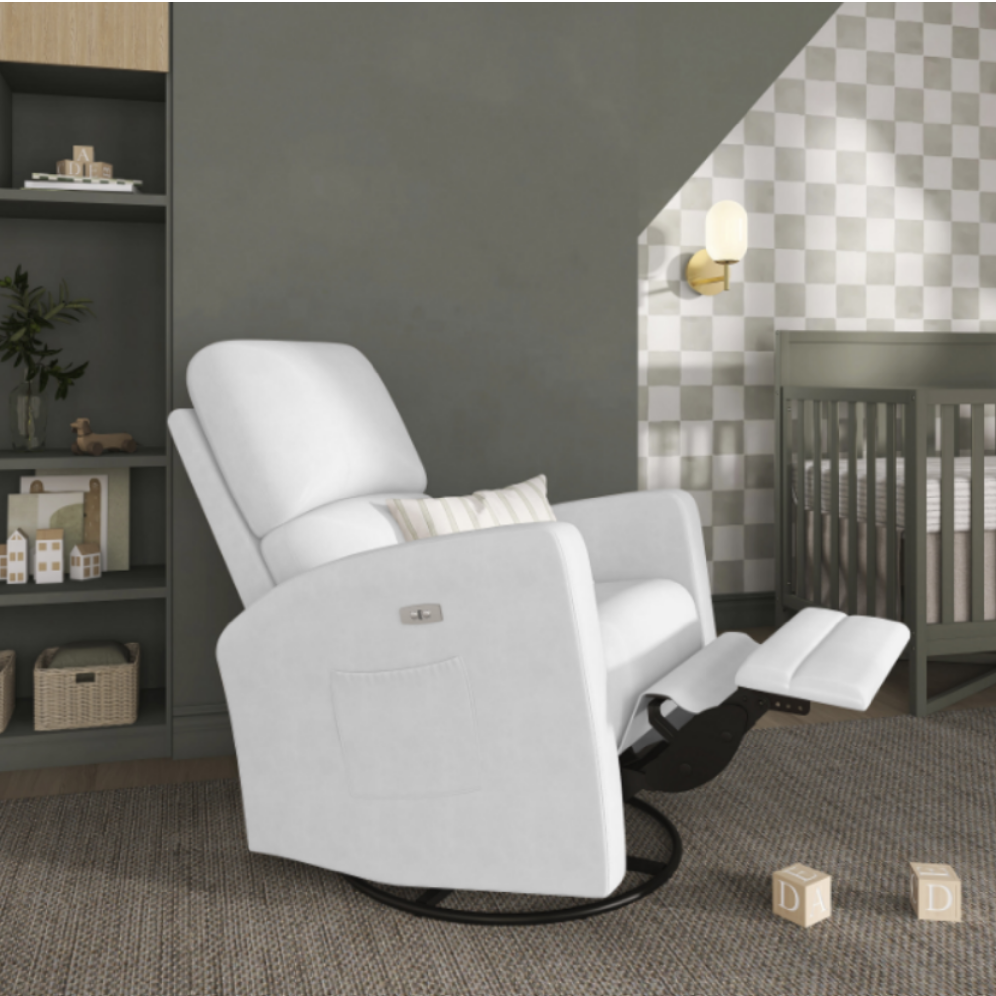 DREAM ON ME Habana Fauteuil inclinable pivotant et électrique avec repose-pieds