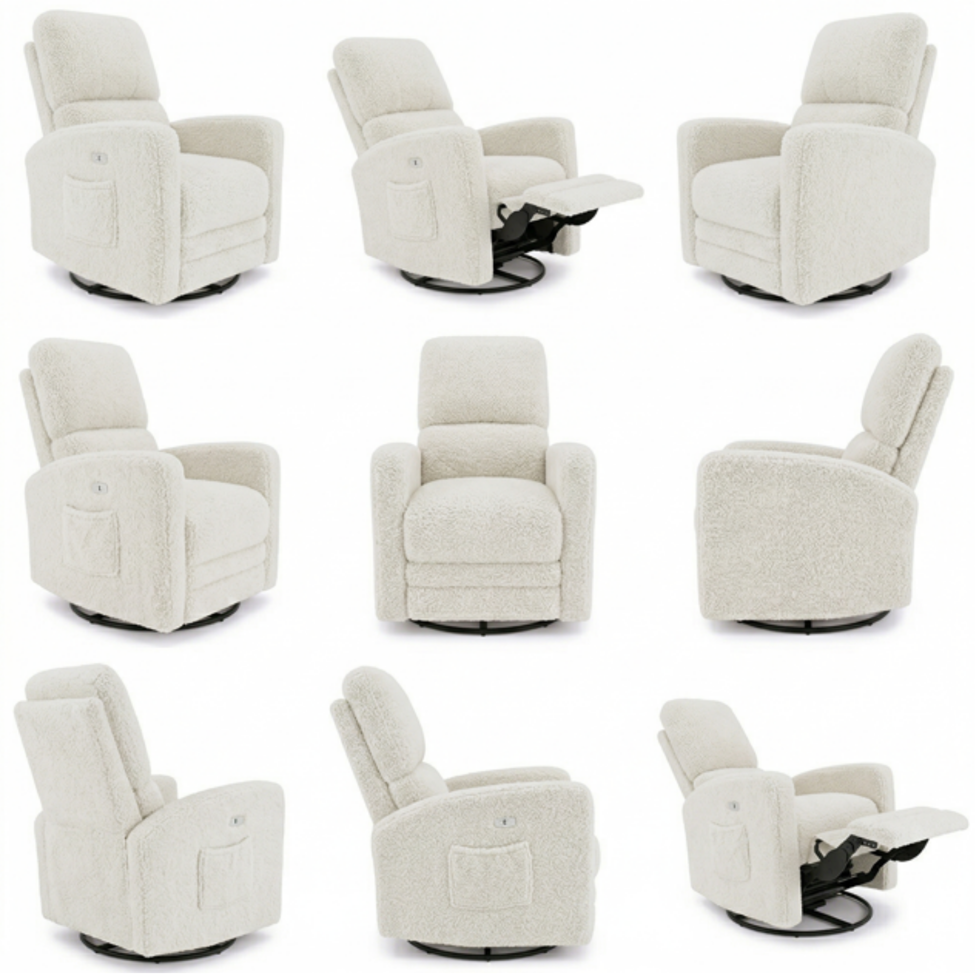 DREAM ON ME Habana Electric Swivel Glider & Recliner with Footrest