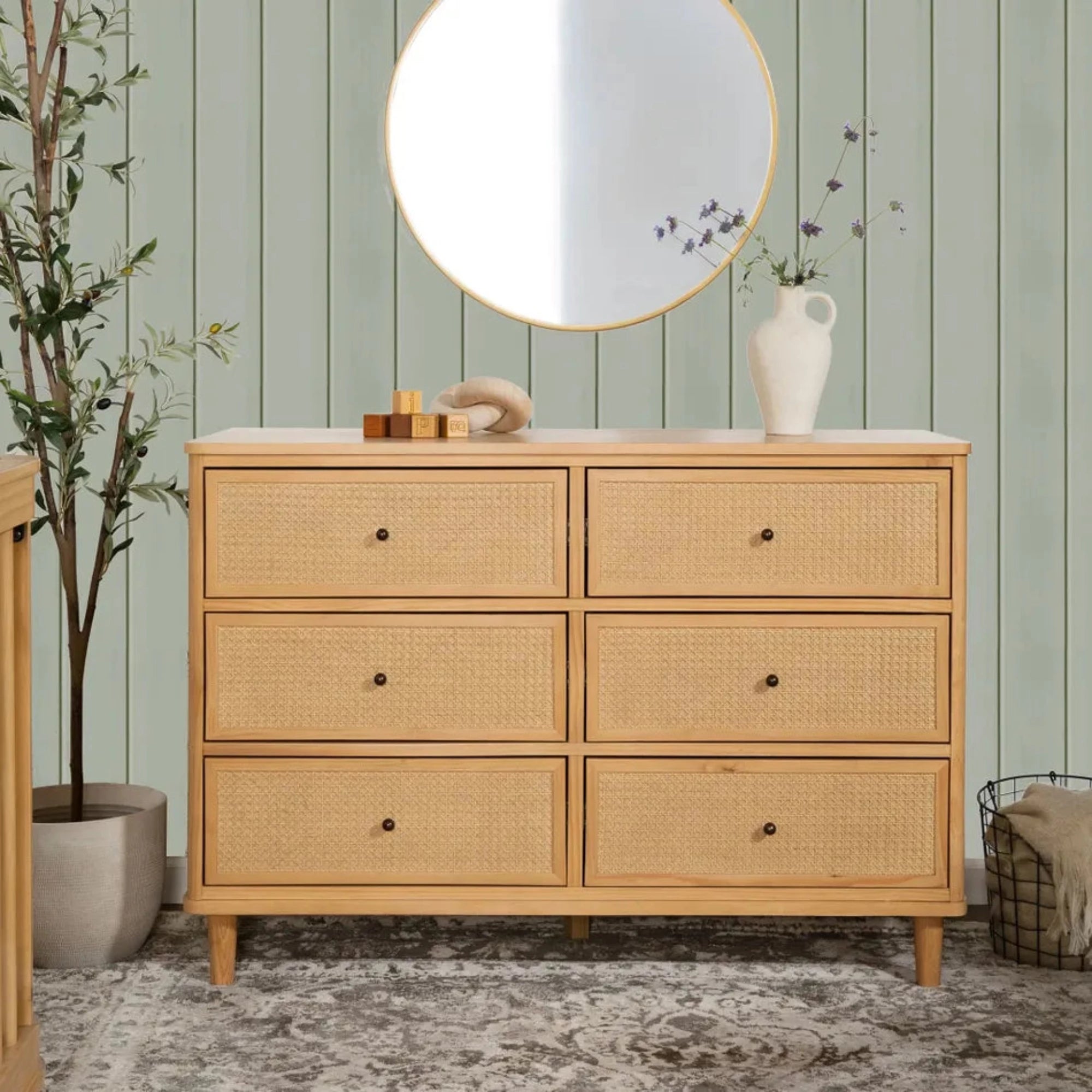 NAMESAKE Marin with Cane 6 Drawer Assembled Dresser