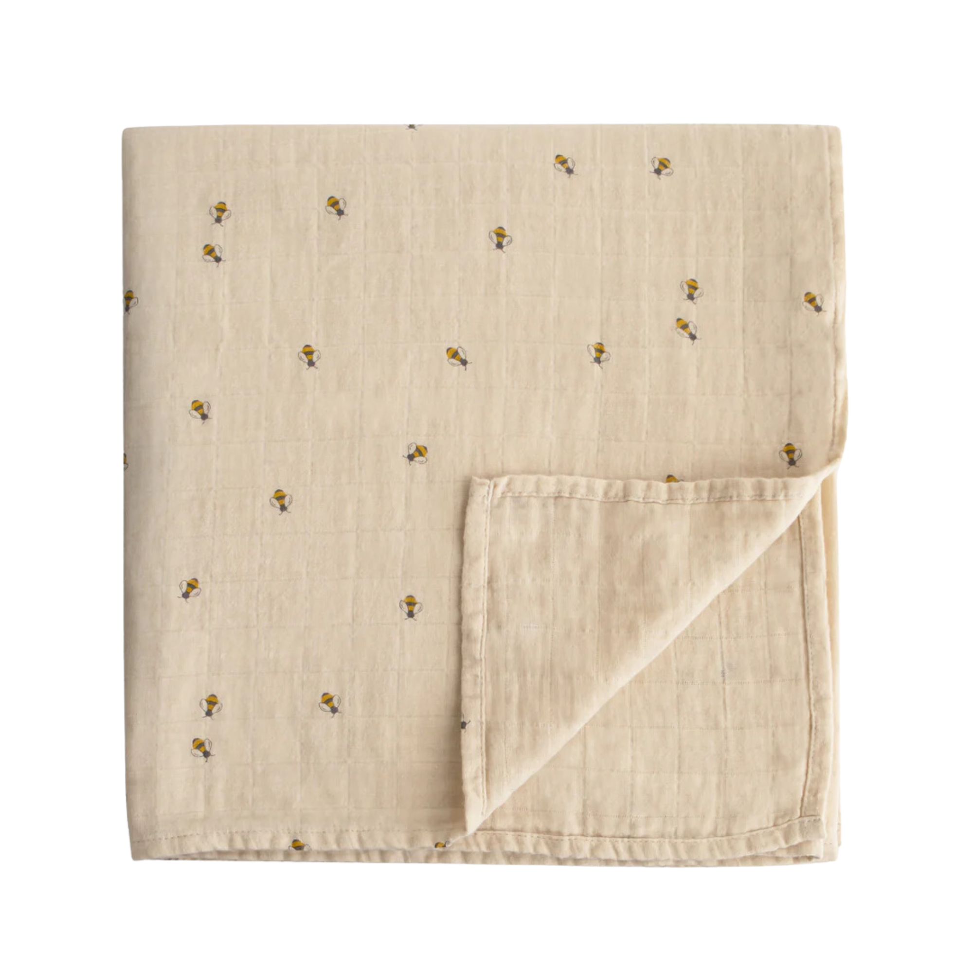MUSHIE Muslin Swaddle Blanket Organic Cotton - Bees