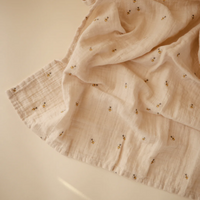 Miniature de Couverture d'emmaillotage en mousseline de coton biologique MUSHIES - Abeilles