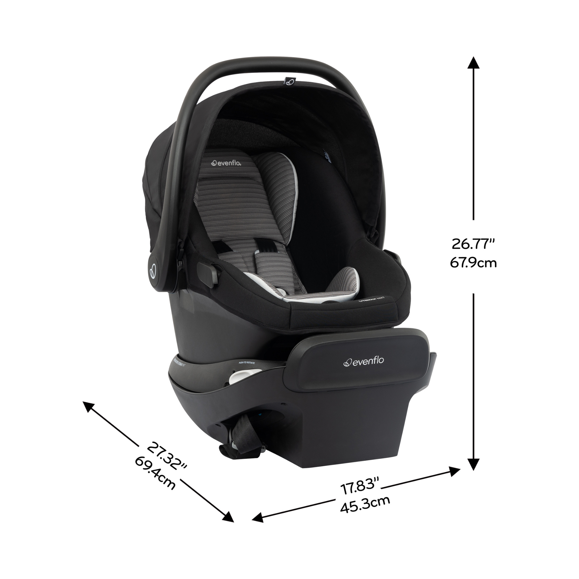 EVENFLO Revolve180 LiteMax Rotational Infant Car Seat - Cinder Grey