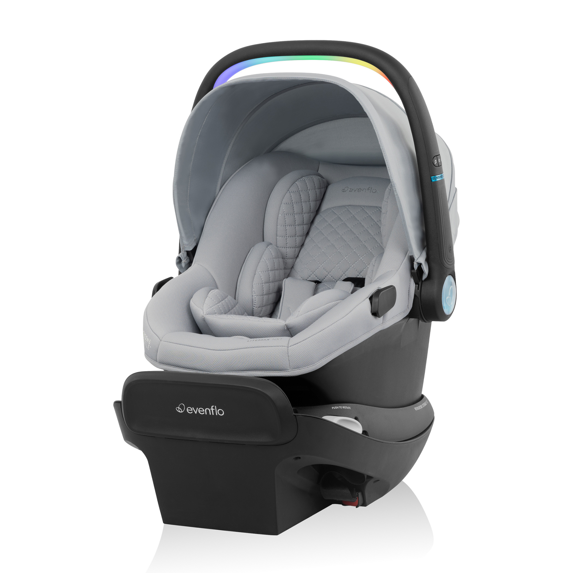 EVENFLO Revolve180 LiteMax Rotational Infant Car Seat with SensorySoothe - Quartz