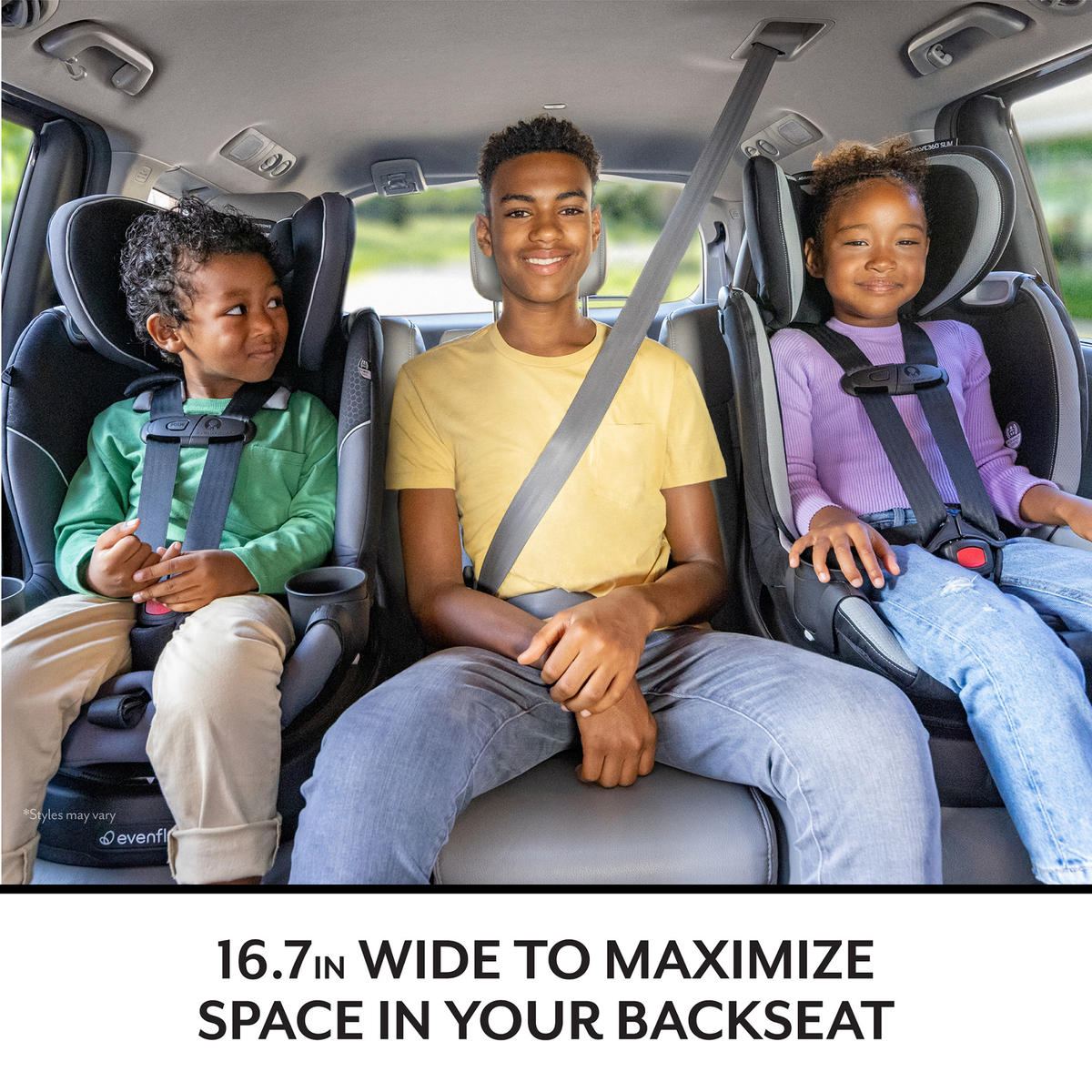 EVENFLO  Revolve360 Extend Rotational All-in-One Car Seat with Green & Gentle Fabric