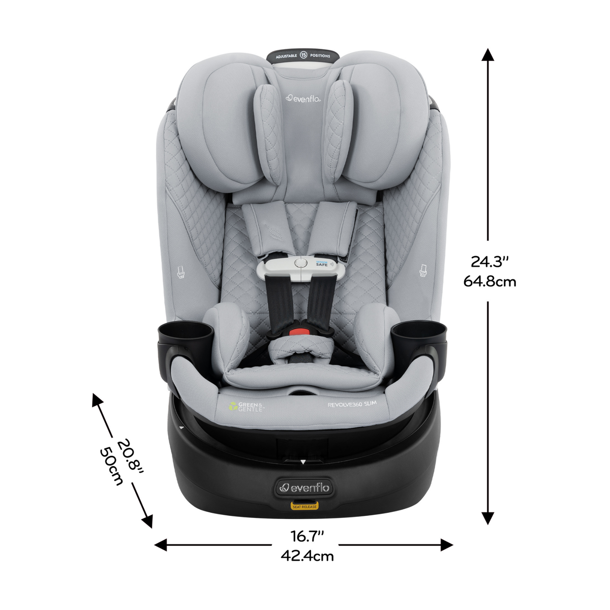 EVENFLO  Revolve360 Extend Rotational All-in-One Car Seat with Green & Gentle Fabric