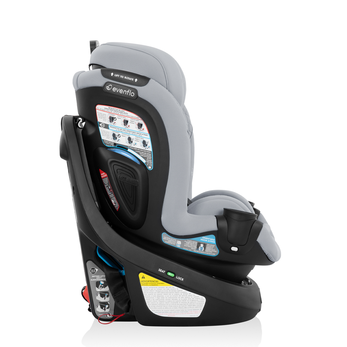 EVENFLO  Revolve360 Extend Rotational All-in-One Car Seat with Green & Gentle Fabric