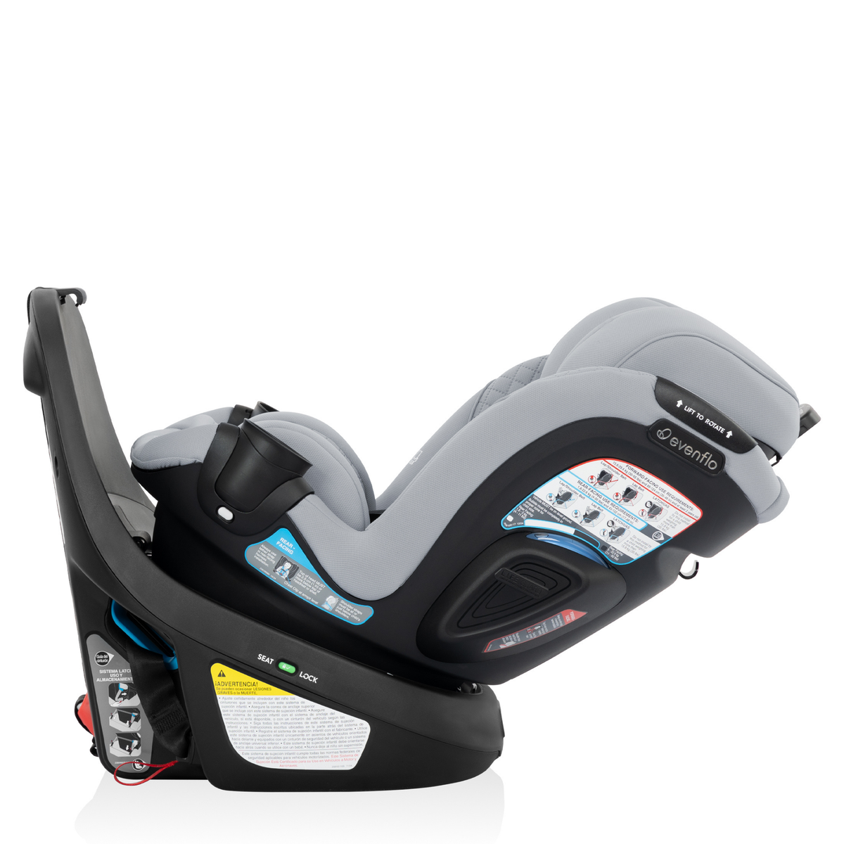 EVENFLO  Revolve360 Extend Rotational All-in-One Car Seat with Green & Gentle Fabric