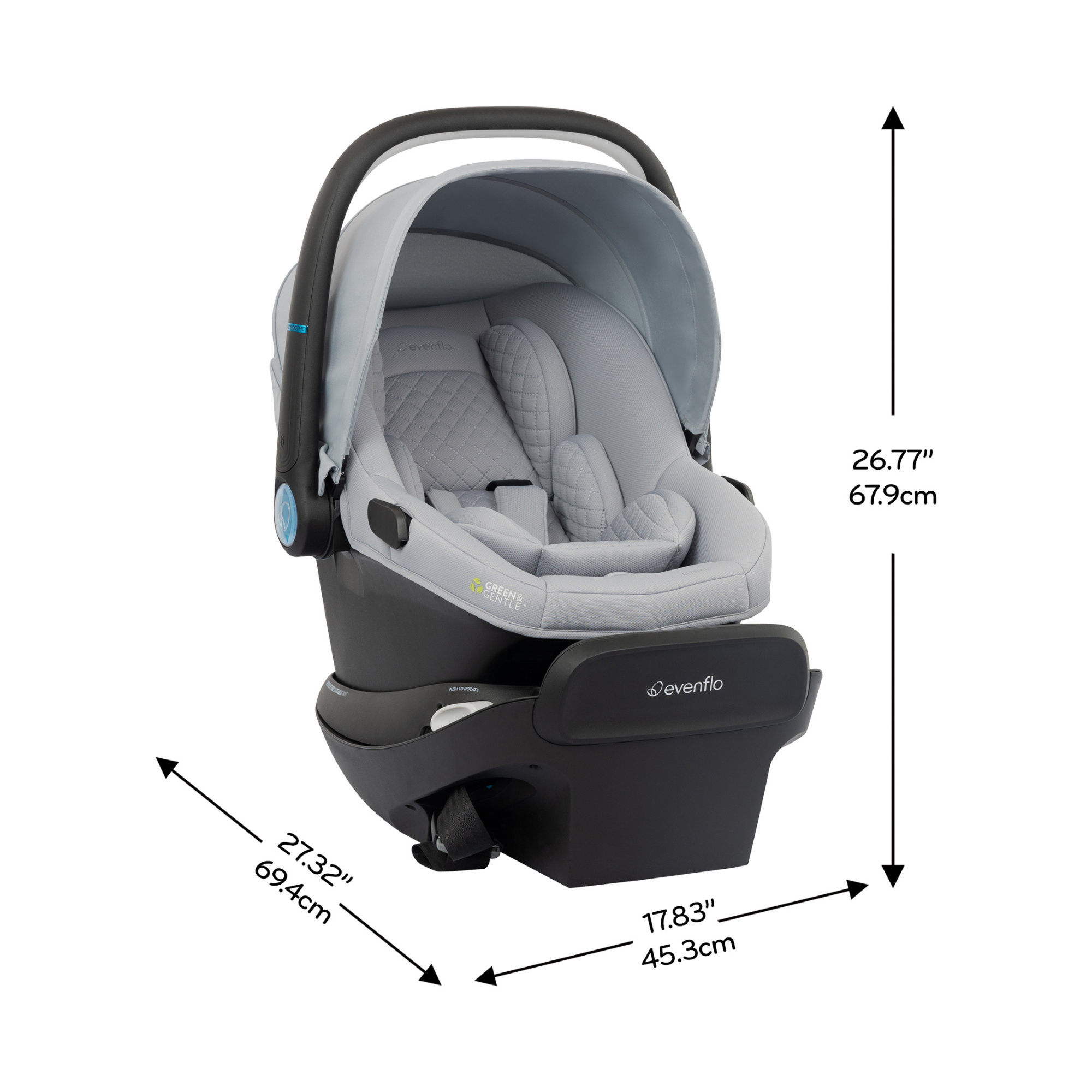 EVENFLO Revolve180 LiteMax Rotational Infant Car Seat with SensorySoothe - Quartz