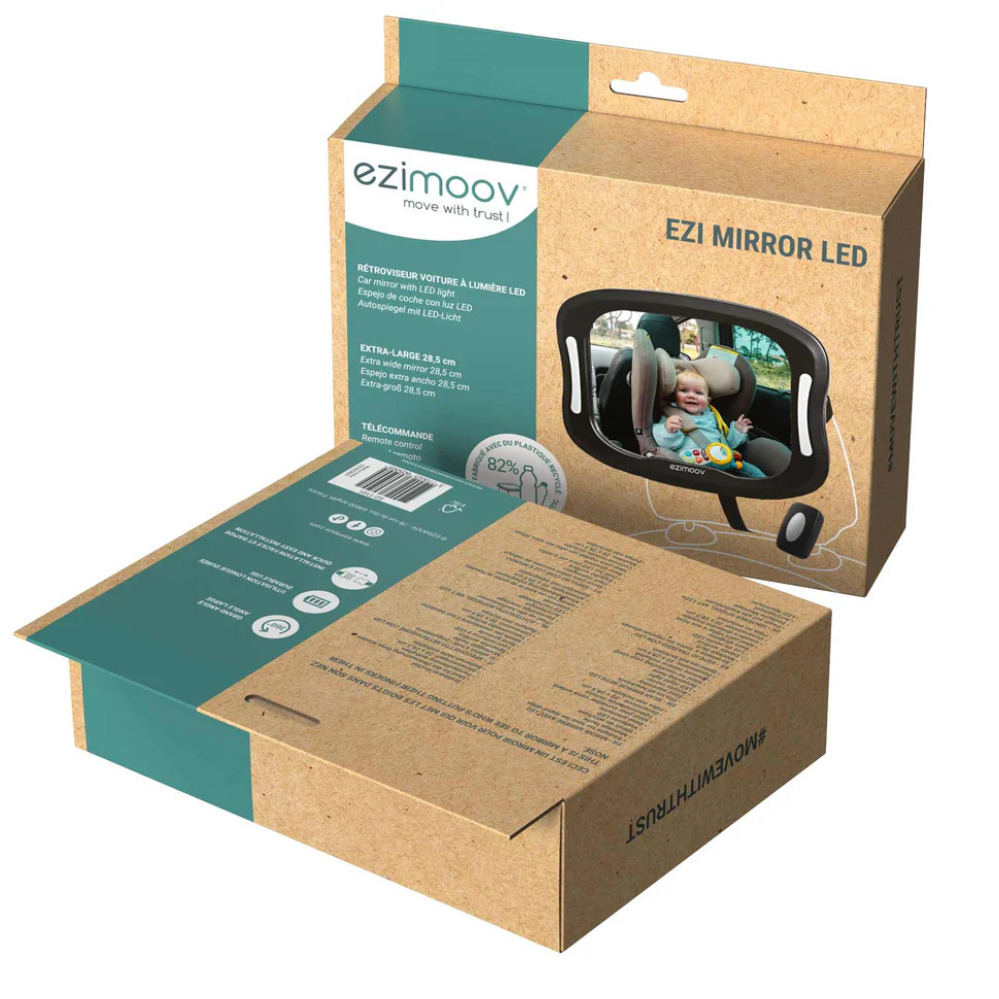EZIMOOV Baby Car Mirror with LED Light