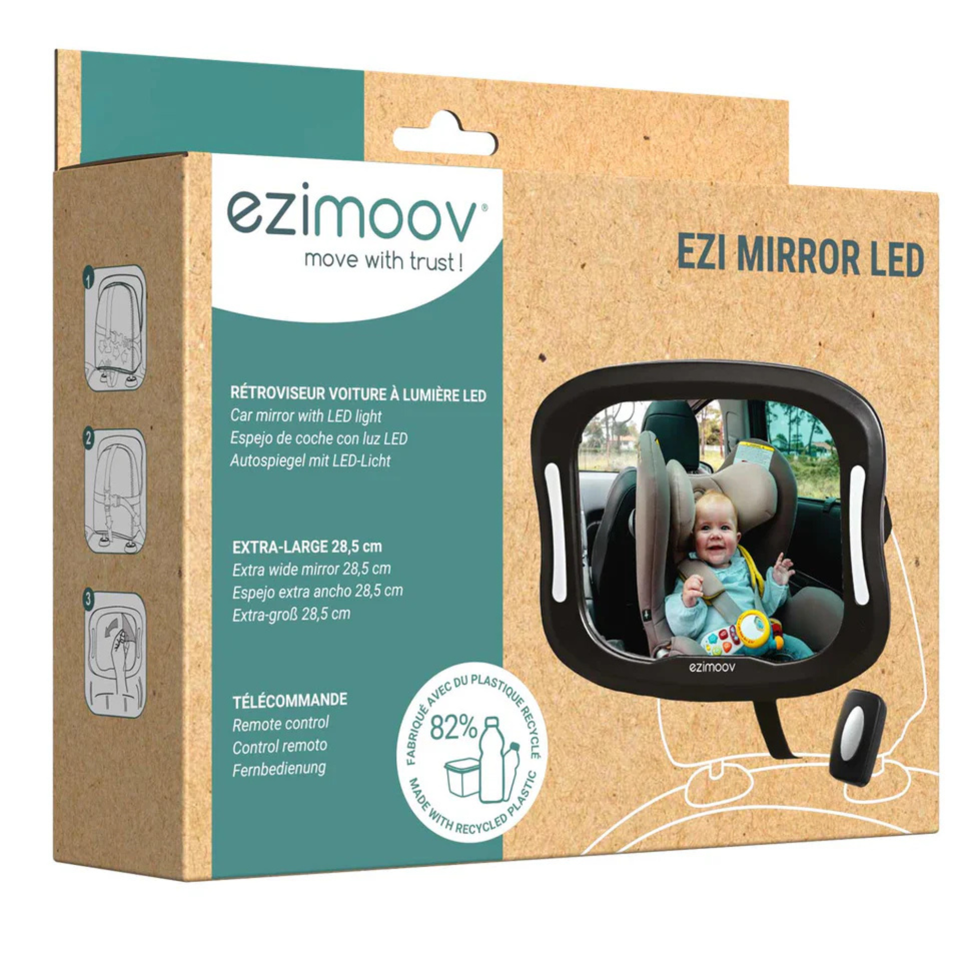 EZIMOOV Baby Car Mirror with LED Light