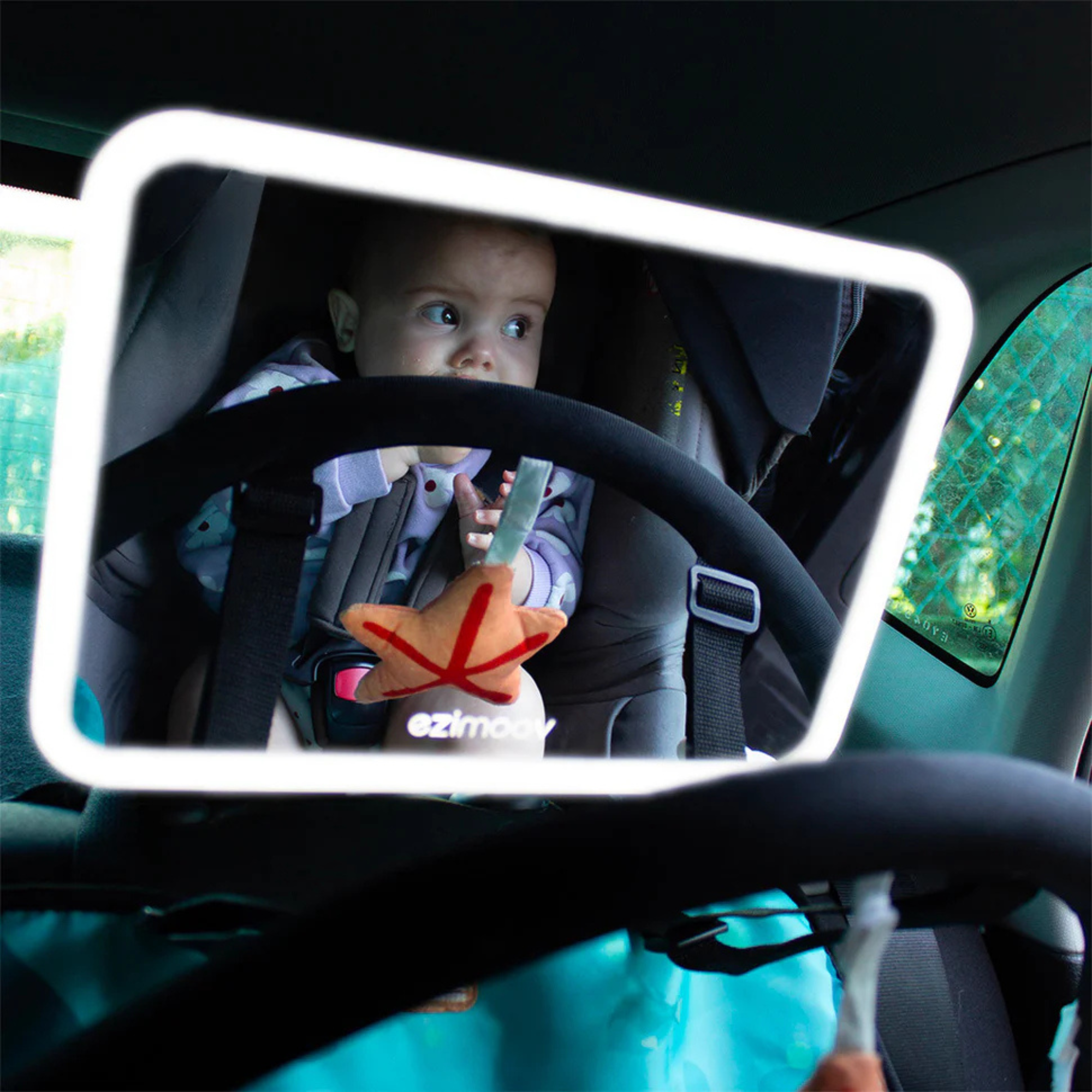 EZIMOOV Baby Car Mirror with LED Pro