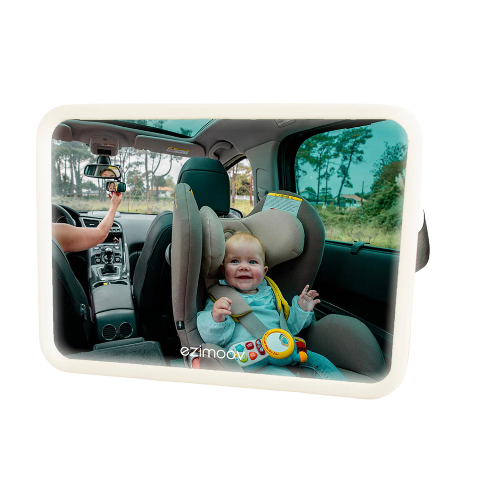 EZIMOOV Baby Car Mirror with LED Pro