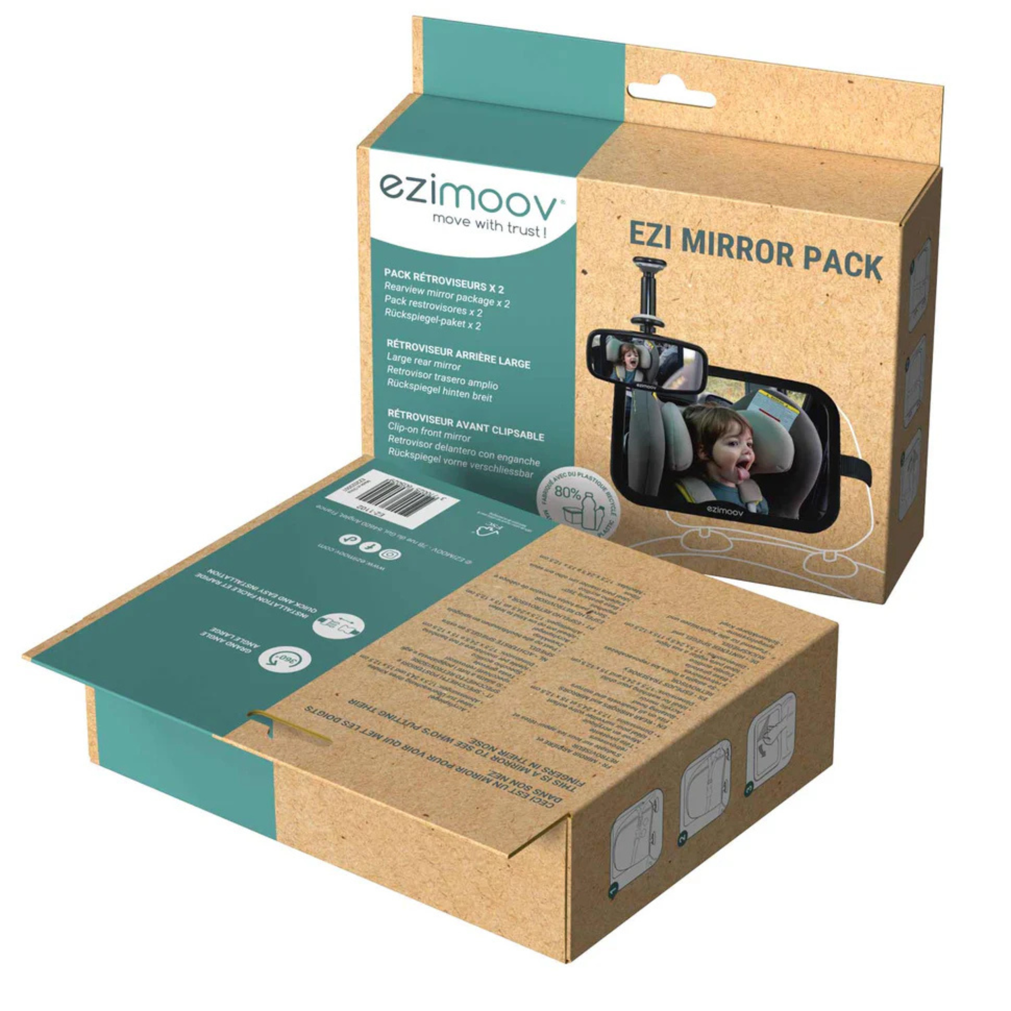 EZIMOOV Ezi Mirror Pack - Rear-view mirror + Car seat mirror