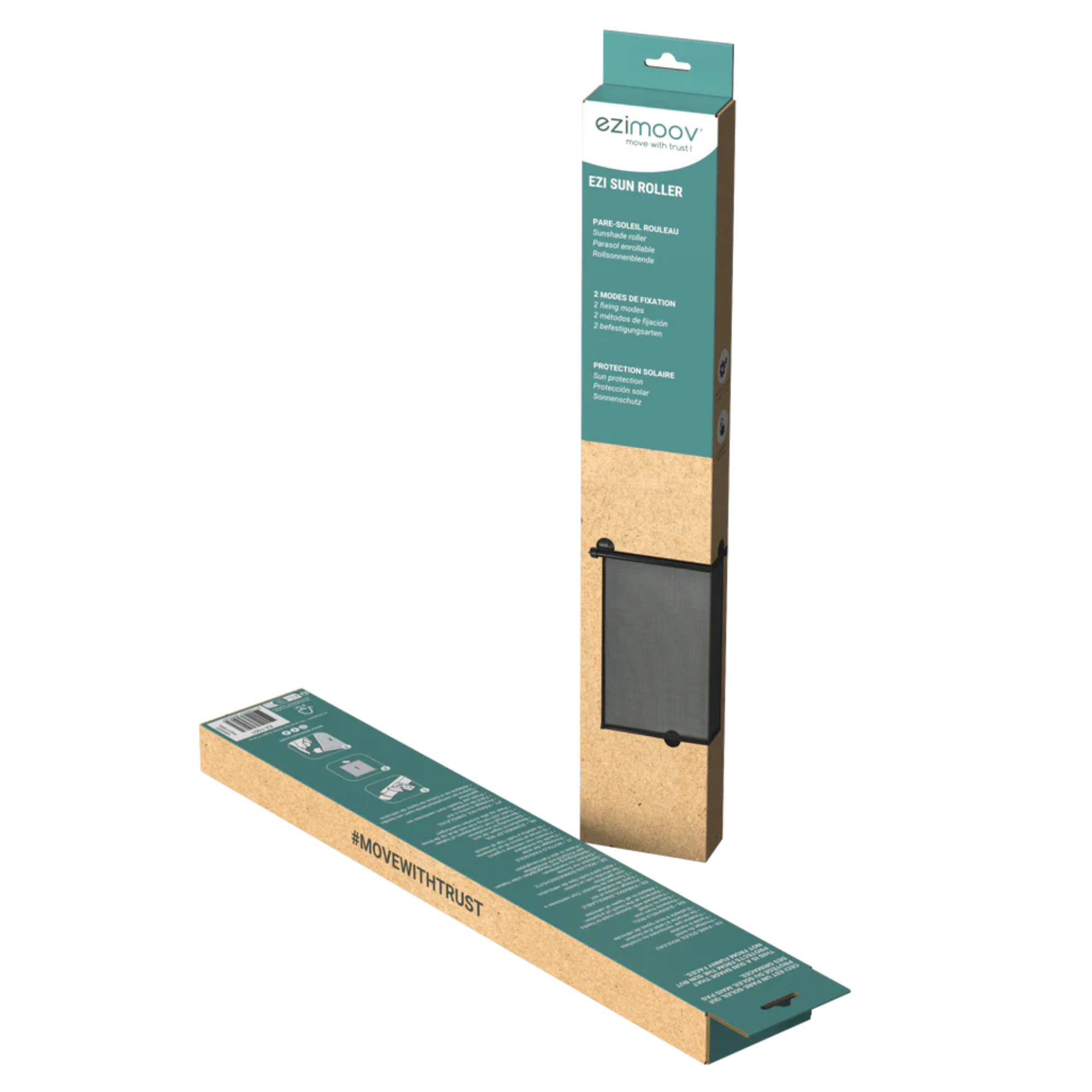 EZIMOOV Suction Cup Car Side Window Retractable Sunshade (2-Pack)