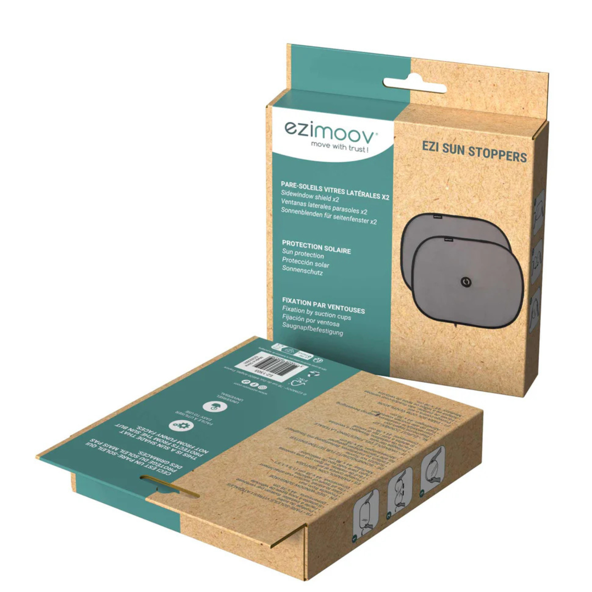 EZIMOOV Sun Shade Suction Cup Window (2-Pack)