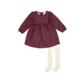Ensemble robe en flanelle à pois crème FIRSTS