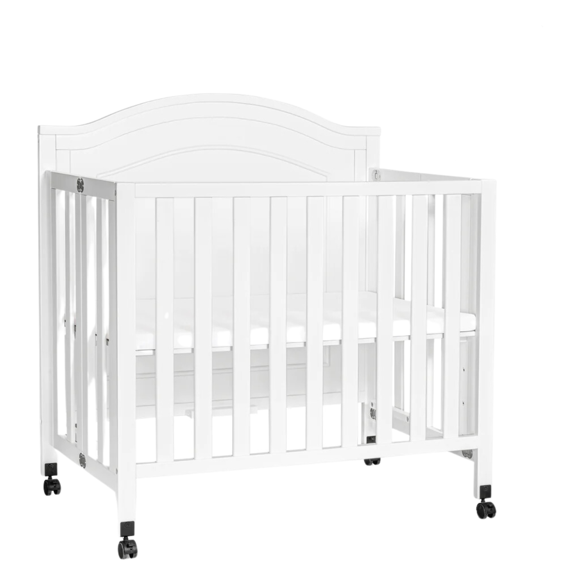 DAVINCI Charlie Folding Portable 3-in-1 Mini Crib - White
