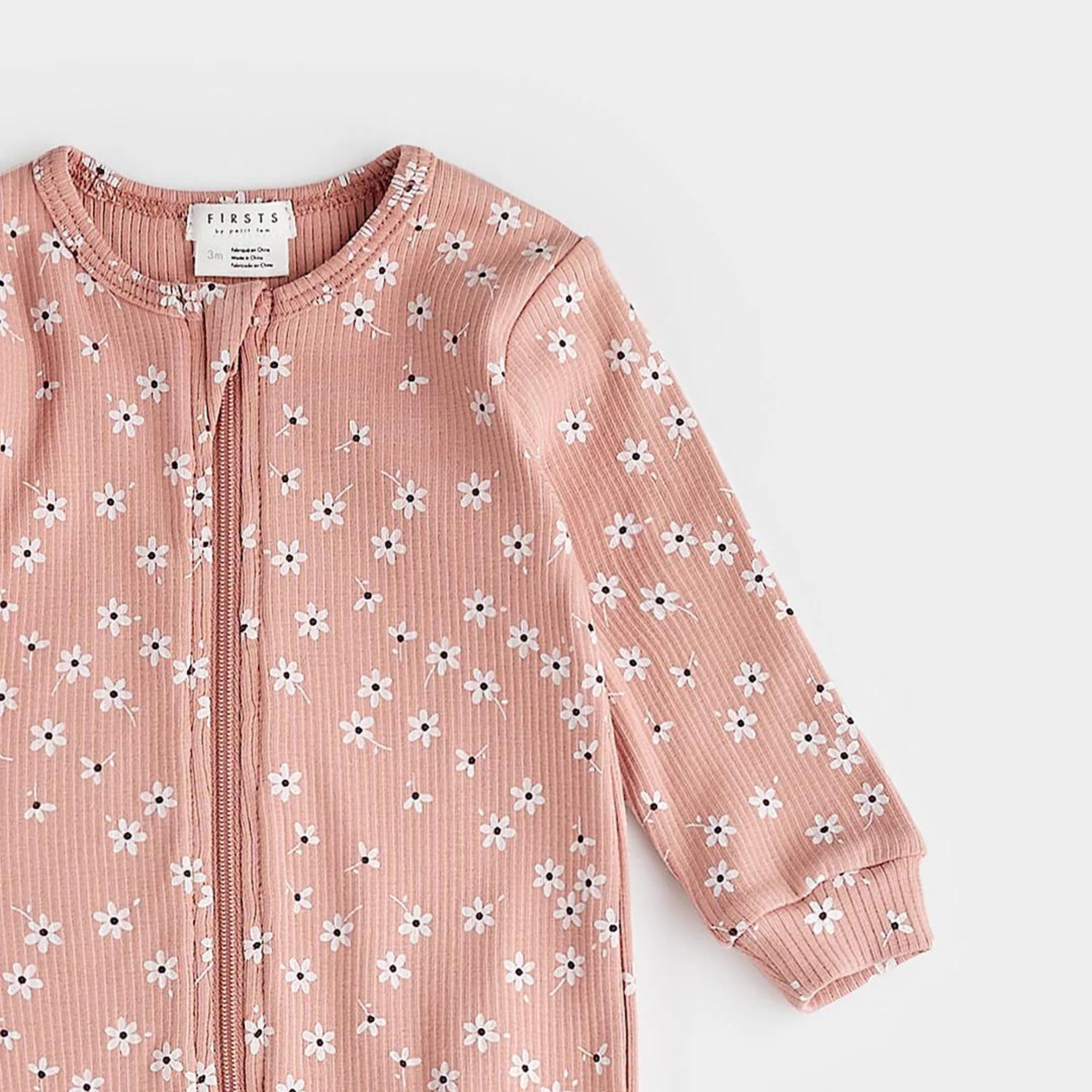 FIRSTS Autumn Garden Print on Dove Pink Sleeper