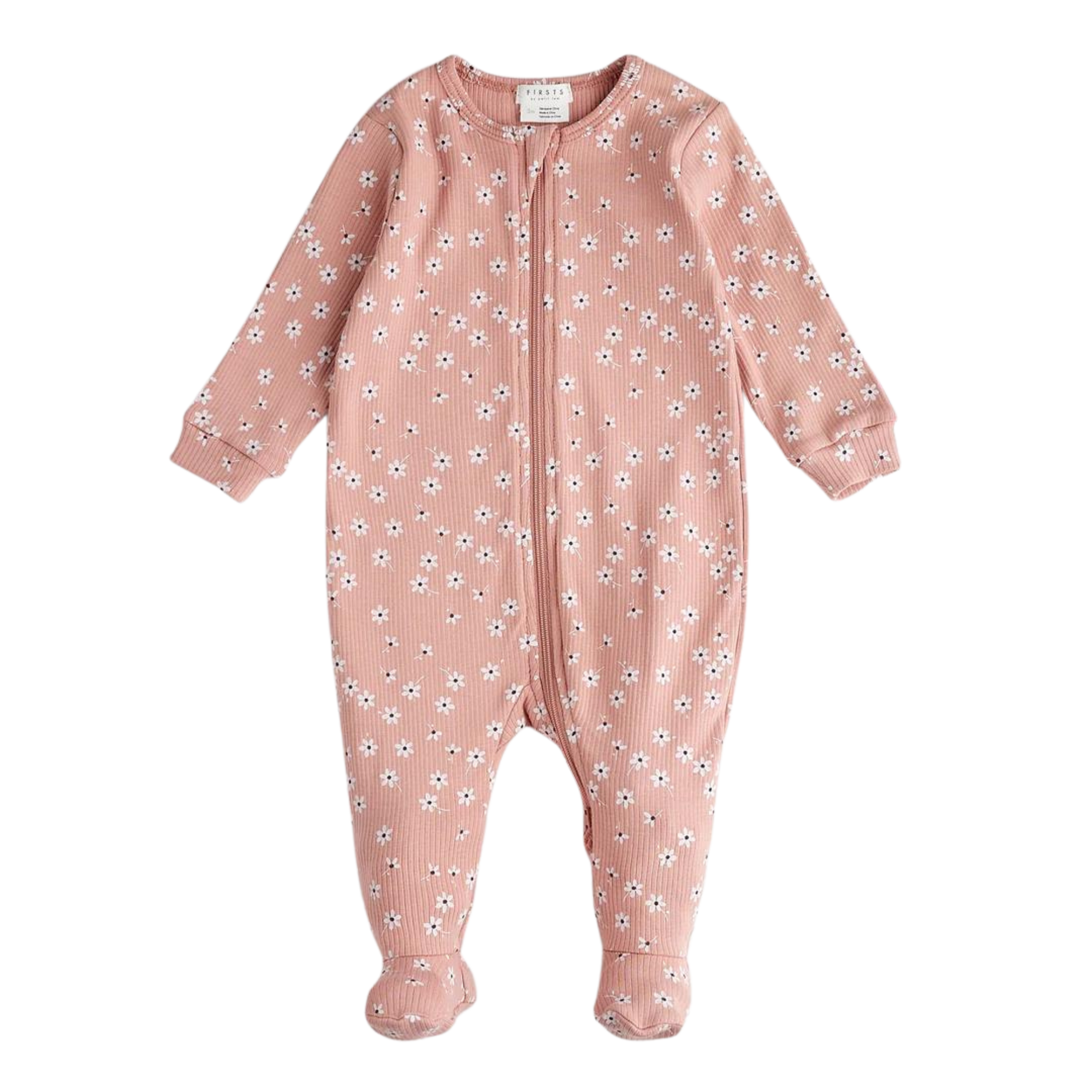 FIRSTS Autumn Garden Print on Dove Pink Sleeper