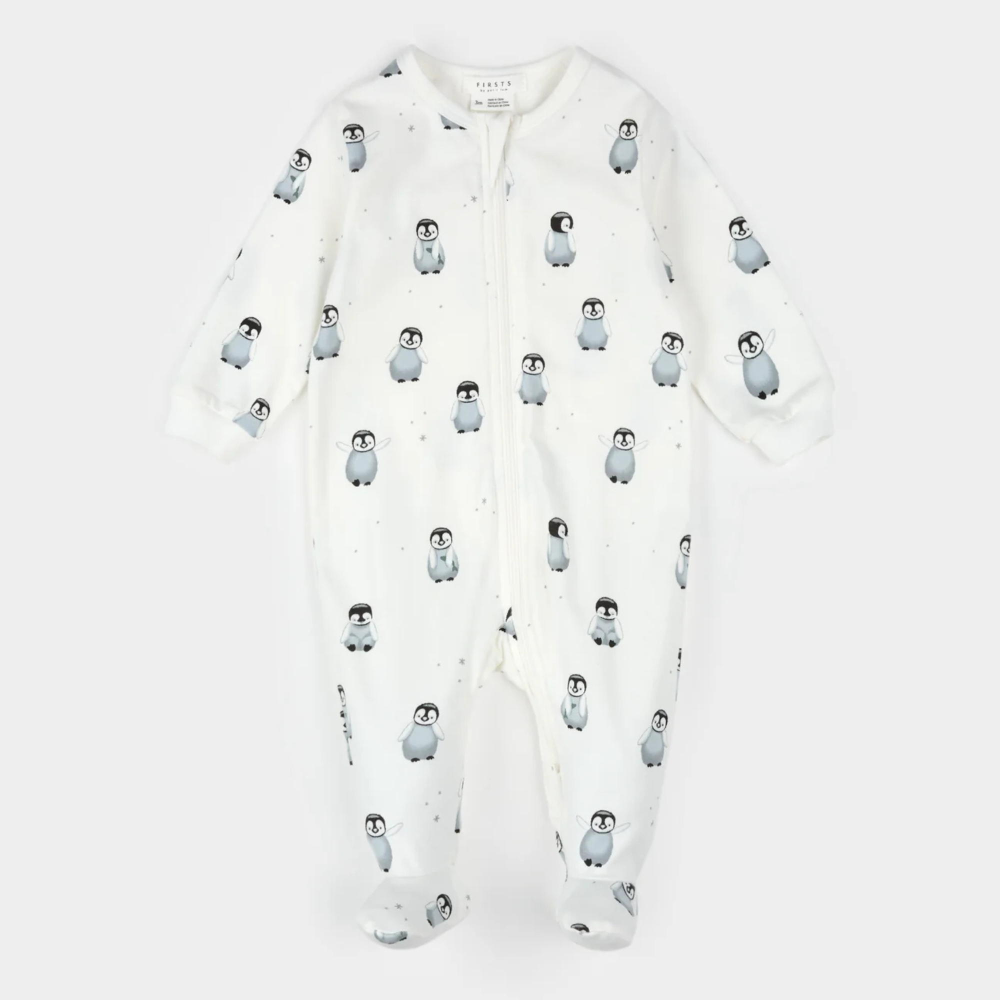 Grenouillère bébé pingouin FIRSTS blanc cassé