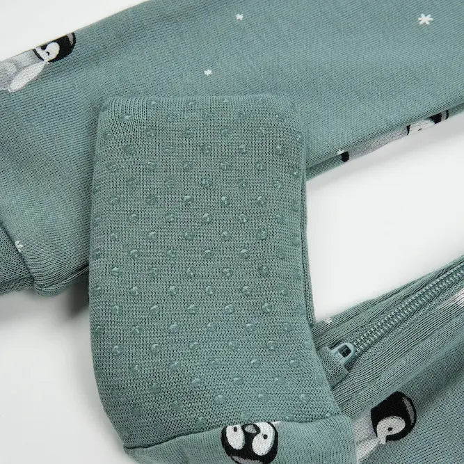 FIRSTS Baby Penguin Print on Teal Convertible Sleeper