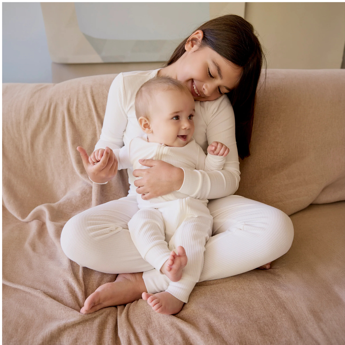 FIRSTS Beige Ribbed Sleeper