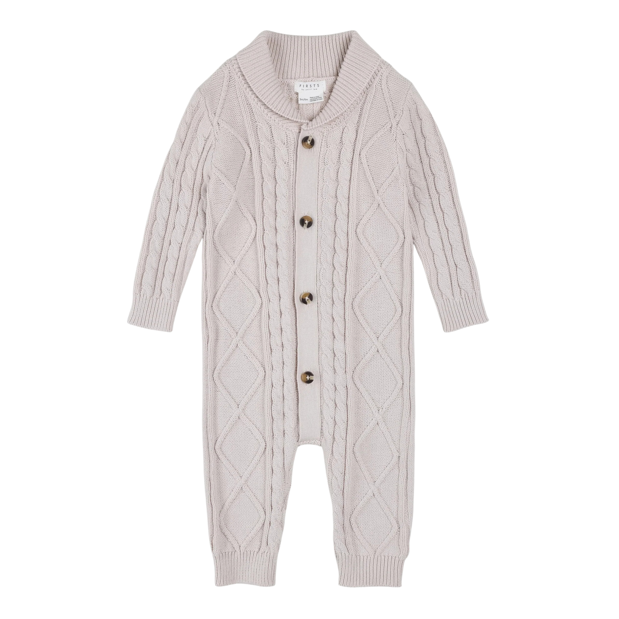 FIRSTS Beige Sweater Knit Playsuit