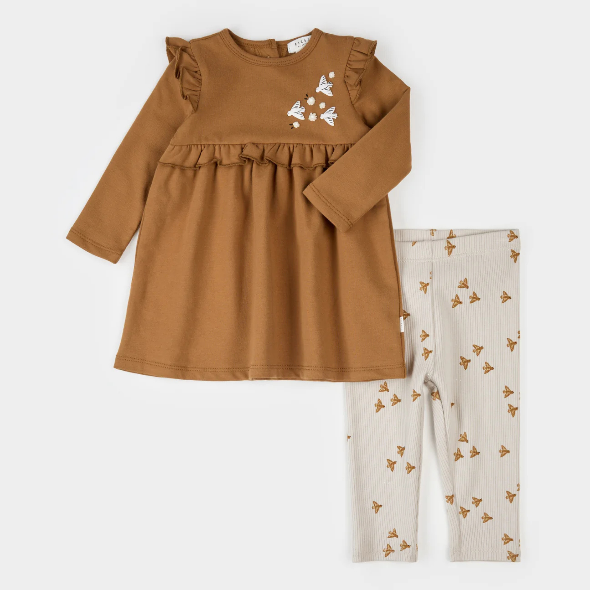 FIRSTS Birds on French Terry Dress Set