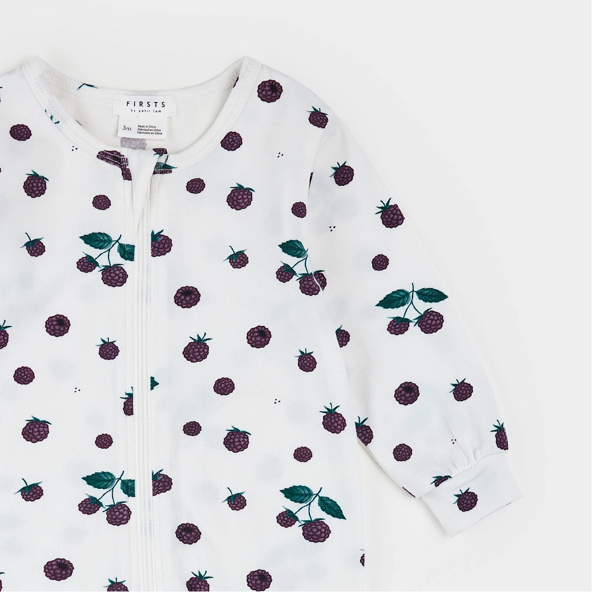 FIRSTS Blackberry Print on Off-White LunaKnit Sleeper