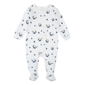 FIRSTS Blueberries Print on Off-White Ribbed Sleeper