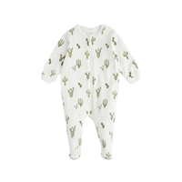 Thumbnail for FIRSTS Cactus Print on Off-White Footed Sleeper