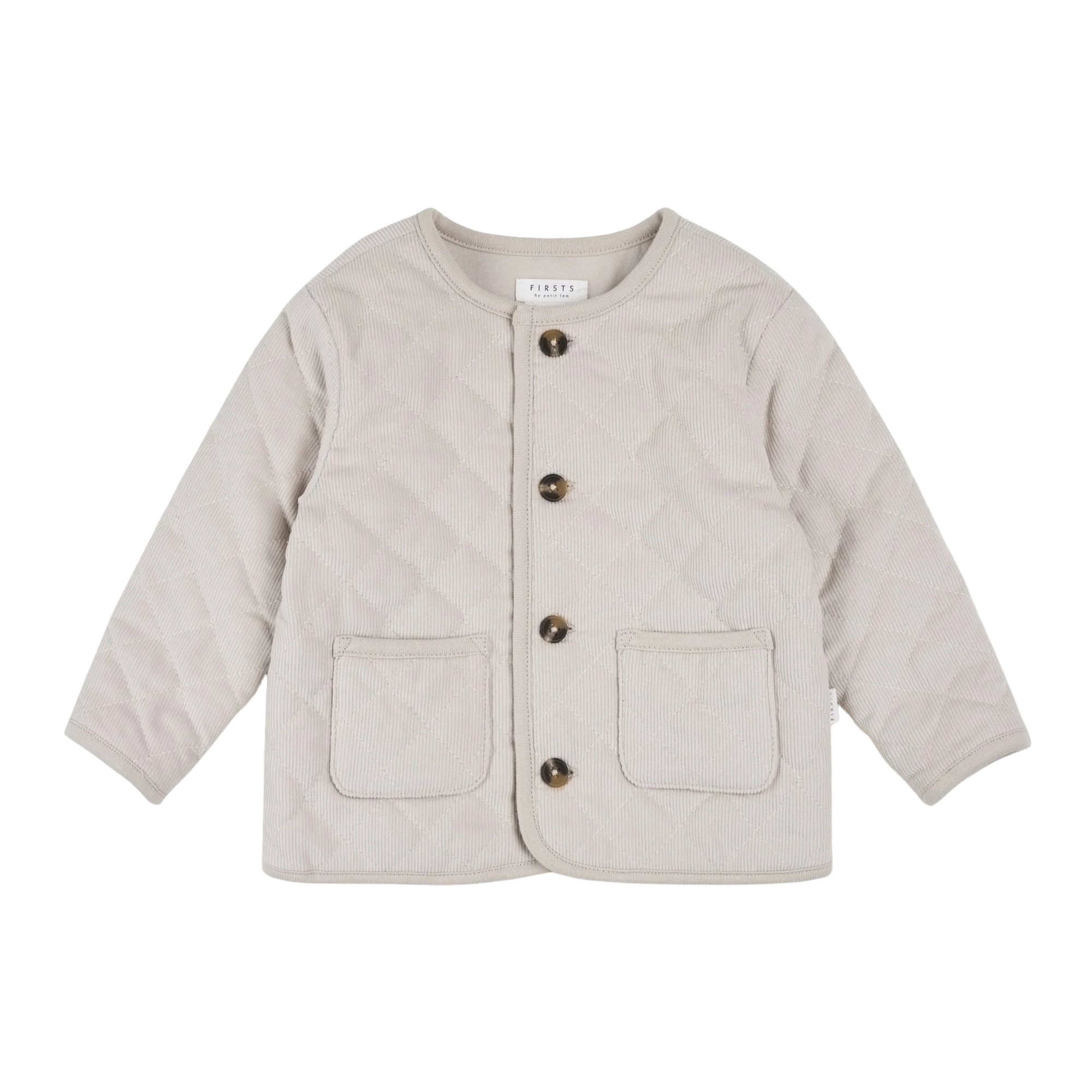 FIRSTS Crème Corduroy Quilted Cardigan