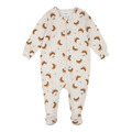 FIRSTS Croissant Print on Heather Oatmeal LunaKnit Sleeper