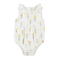 FIRSTS Daffodil Print on Ribbed Off-White Romper